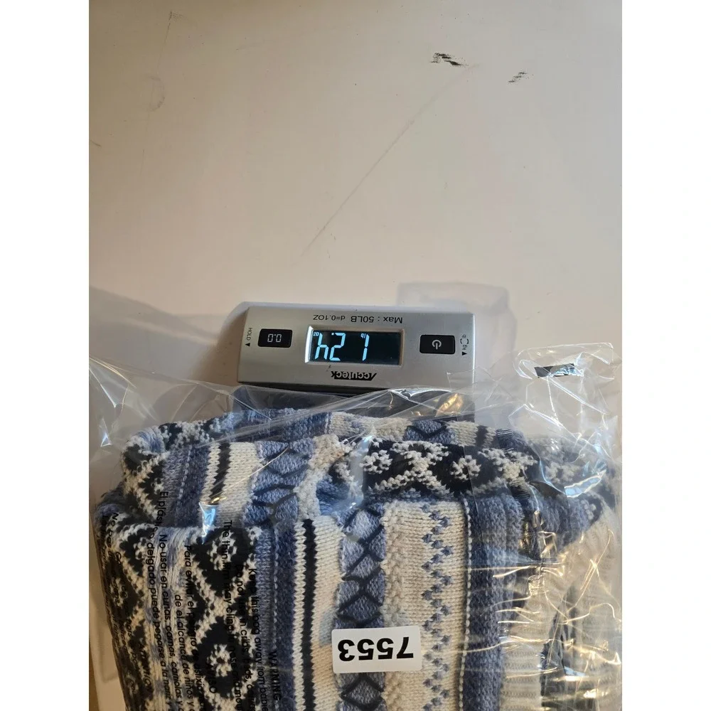 Vintage‎ Avalanche Sweater Youth XL Blue Fair Isle Knit Crewneck USA Made *Read